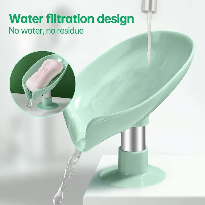 Leaf Shape Decorative Drainage Soap Holder Dish Storage Plate Tray Bathroom Soap Holder Case Soap Dispenser Self Draining Soap Holder Leaf Shape Soap