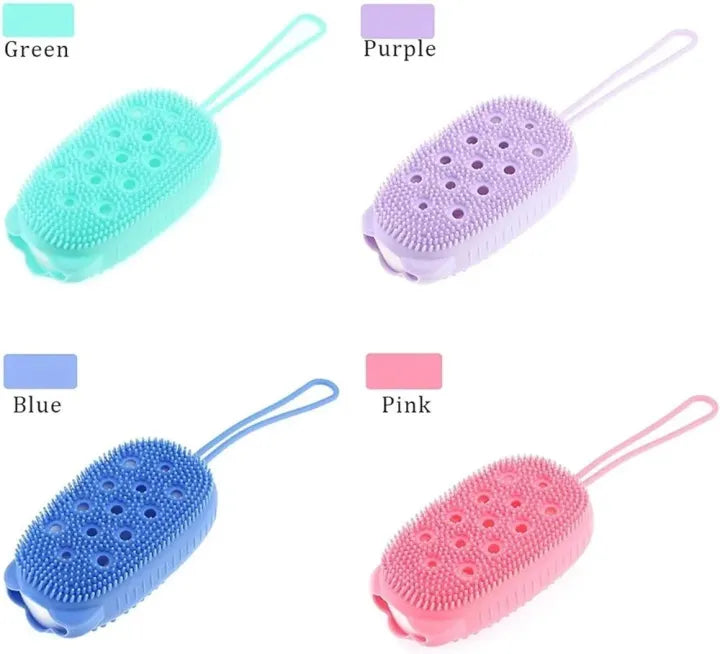 Silicone Loofah Bubloop ble Bath Scrubbing Brush Quick Foaming Sponge Soft Rubbing Massage Body Cleaner Brush for Shower Bathroom
