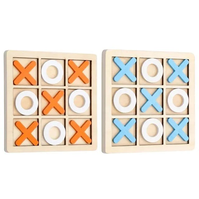 Wooden Board Tic-Tac-Toe XO Chess Board Toy kids
