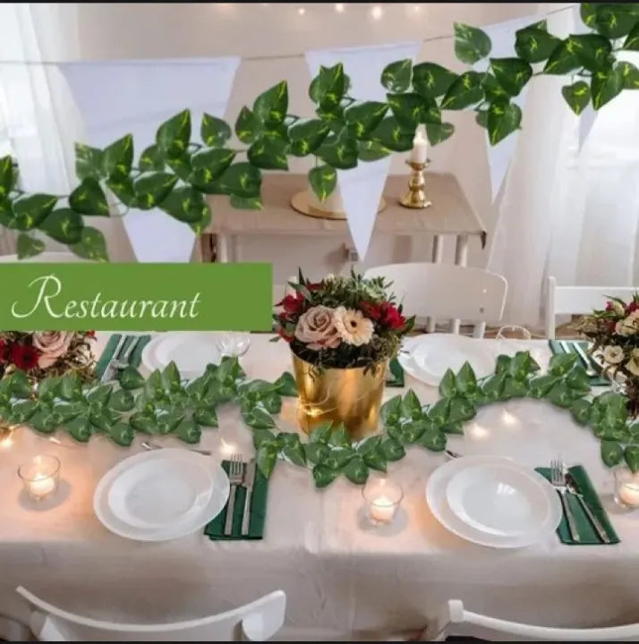 7 Feet Long Artificial Money Plant Leaf Bail Garland For Home, Office, Room Decoration