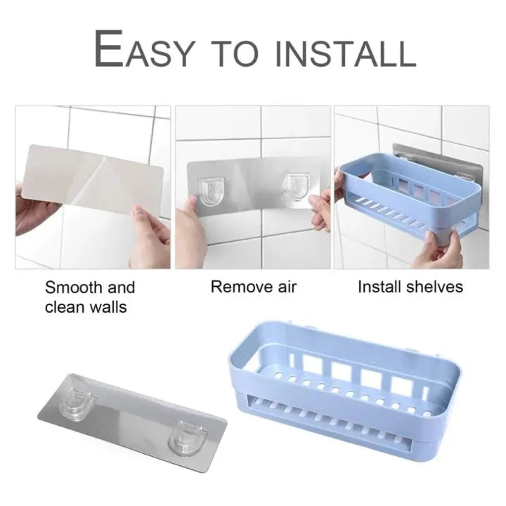 Kitchen and Bathroom Dual-use Double Suction Cup Drain Rack Debris Storage Rack Cosmetic Storage Rack - Multi Color