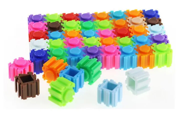 500 Pcs Set - Interlocking Linking Stick Building Blocks Toy Set Creative Educational Construction Puzzle for Kids Boys Girls