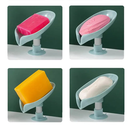 Leaf Shape Decorative Drainage Soap Holder Dish Storage Plate Tray Bathroom Soap Holder Case Soap Dispenser Self Draining Soap Holder Leaf Shape Soap