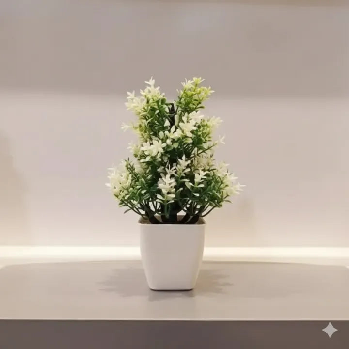 Mini Plant Artificial Decoration Piece with Pot Pack of 3,6,9,12 for Room, Home, Office, Laptop, Table & Room Decoration