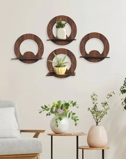 Set Of 4 Decorative Wooden Wall Art Wall Shelves For Bedroom Number of Shelves 4 Wooden Wall Shelf