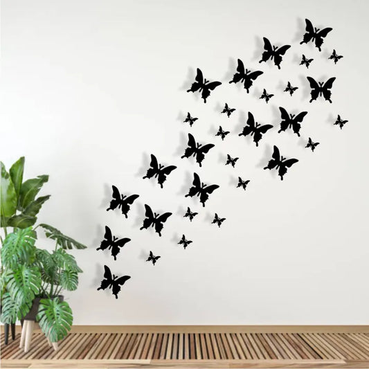 Pack of 30 Wooden Butterflies | 3D Butterflys Wooden Wall Decoration Items for Home, Bedrooms Inspire Kids and Look Decent