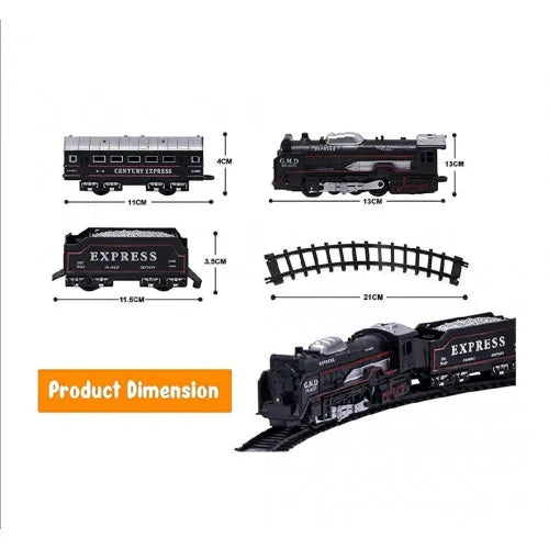 Train Track Set Black Train Toy Express Train Set Battery Operated (Small) For Kids