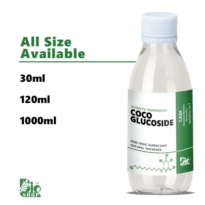 Bio Shop™ Coco Glucoside Liquid 100% Pure Cosmetic Grade natural, non-ionic Foaming Agent Used in cosmetics and personal care products| Cream, lotion, moisturizer