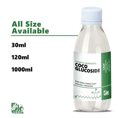 Bio Shop™ Coco Glucoside Liquid 100% Pure Cosmetic Grade natural, non-ionic Foaming Agent Used in cosmetics and personal care products| Cream, lotion, moisturizer