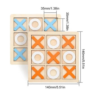 Wooden Board Tic-Tac-Toe XO Chess Board Toy kids