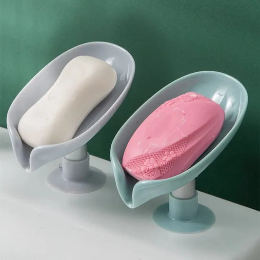 Leaf Shape Decorative Drainage Soap Holder Dish Storage Plate Tray Bathroom Soap Holder Case Soap Dispenser Self Draining Soap Holder Leaf Shape Soap