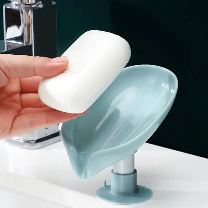 Leaf Shape Decorative Drainage Soap Holder Dish Storage Plate Tray Bathroom Soap Holder Case Soap Dispenser Self Draining Soap Holder Leaf Shape Soap
