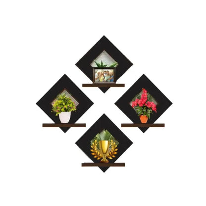 Set Of 4 Decorative Wooden Wall Art Wall Shelves For Bedroom Number of Shelves 4 Wooden Wall Shelf