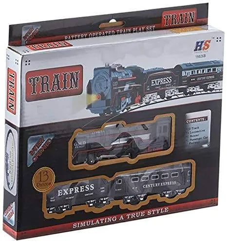 Train Track Set Black Train Toy Express Train Set Battery Operated (Small) For Kids