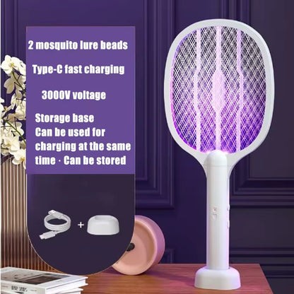 USB Electric Shock Mosquito Lamp Portable Handheld USB Charging Fly Racket