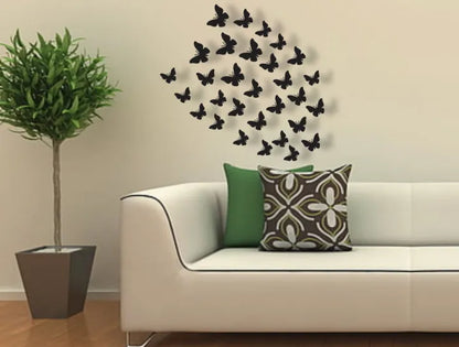Pack of 30 Wooden Butterflies | 3D Butterflys Wooden Wall Decoration Items for Home, Bedrooms Inspire Kids and Look Decent