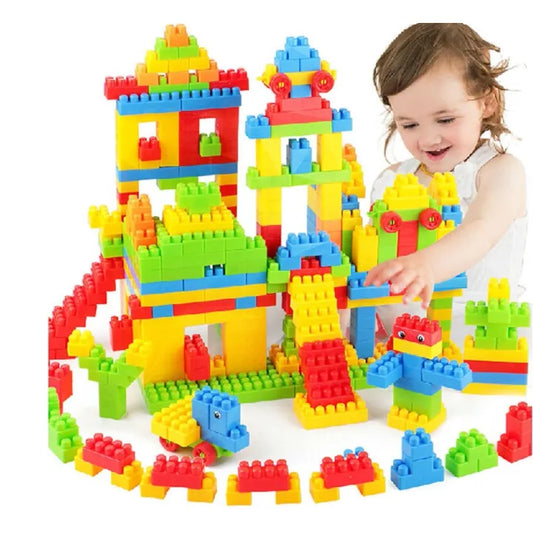 500 Pcs Set - Interlocking Linking Stick Building Blocks Toy Set Creative Educational Construction Puzzle for Kids Boys Girls