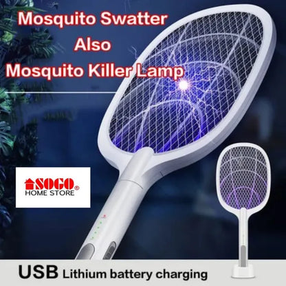 USB Electric Shock Mosquito Lamp Portable Handheld USB Charging Fly Racket