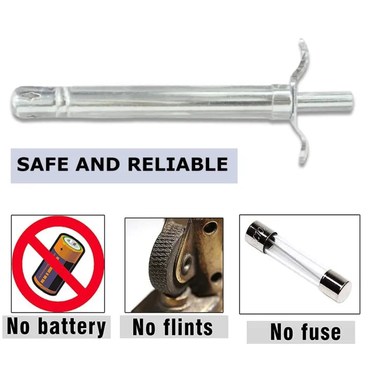 Kitchen Stainless Steel Stove Lighter Metal NO FUEL NEEDED Refillable Lighter With One Free Refiller For Stove Oven Kitchen Cooking BBQ Fire Kitchen Lighter Electric Igniter Spark Lighter for Kitchen Cooking