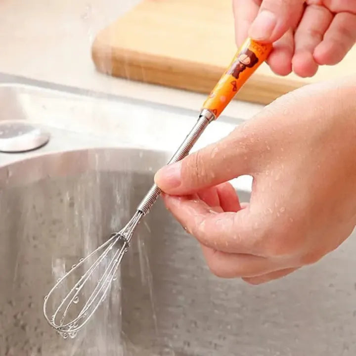 Hand Mixer Pack of 2 & 1 Multifunctional Rotary Manual Egg Beater Mixer Mini Kitchen Egg Whisk Bake Tool Egg Agitator Metal Eco-Friendly Egg Mixer (Size : 18 * 2.5cm)