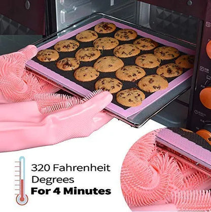 Reusable Magic Dish washing Gloves with scrubber, Silicone Cleaning, Scrub Gloves for Wash Dish, Car Washing, Kitchen, Bathroom Multipurpose Usage