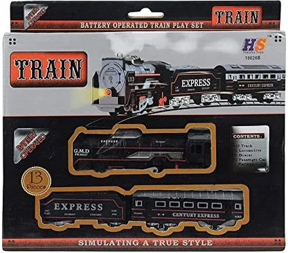 Train Track Set Black Train Toy Express Train Set Battery Operated (Small) For Kids