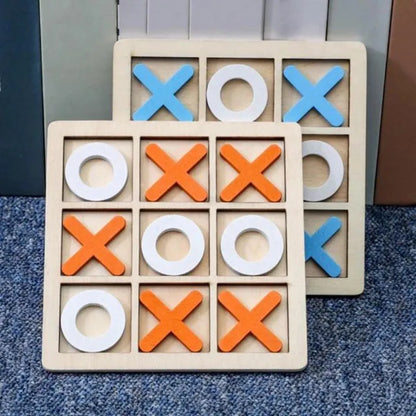 Wooden Board Tic-Tac-Toe XO Chess Board Toy kids