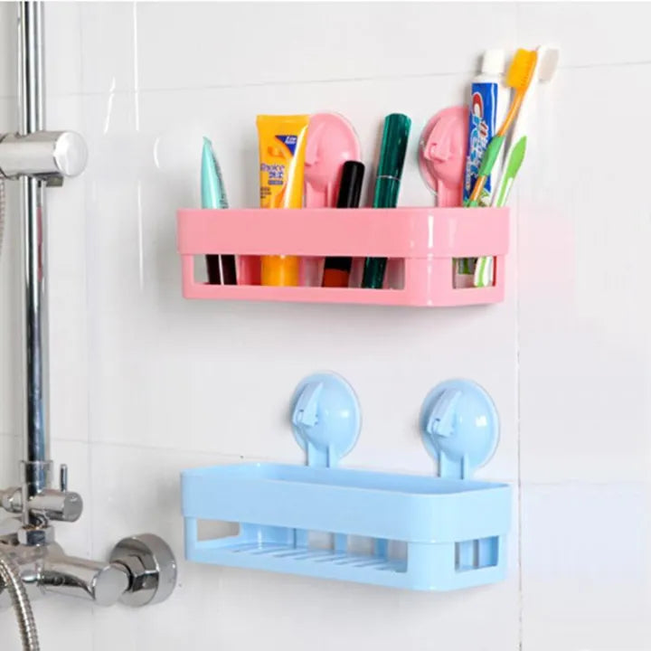 Kitchen and Bathroom Dual-use Double Suction Cup Drain Rack Debris Storage Rack Cosmetic Storage Rack - Multi Color