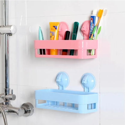 Kitchen and Bathroom Dual-use Double Suction Cup Drain Rack Debris Storage Rack Cosmetic Storage Rack - Multi Color