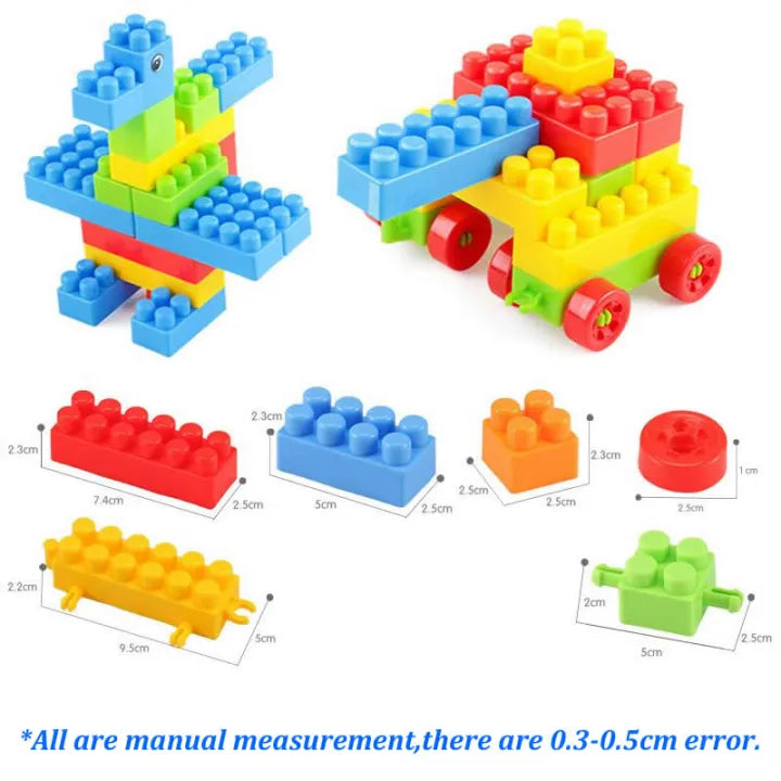 500 Pcs Set - Interlocking Linking Stick Building Blocks Toy Set Creative Educational Construction Puzzle for Kids Boys Girls